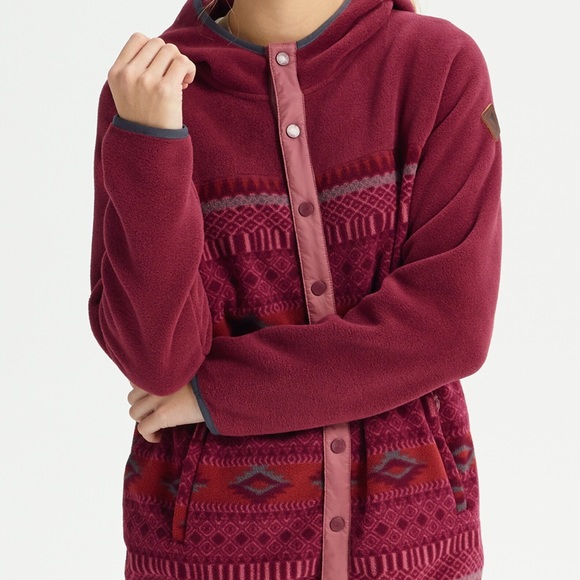 Women’s Burton hearth snap up fleece jacket - Picture 2 of 7
